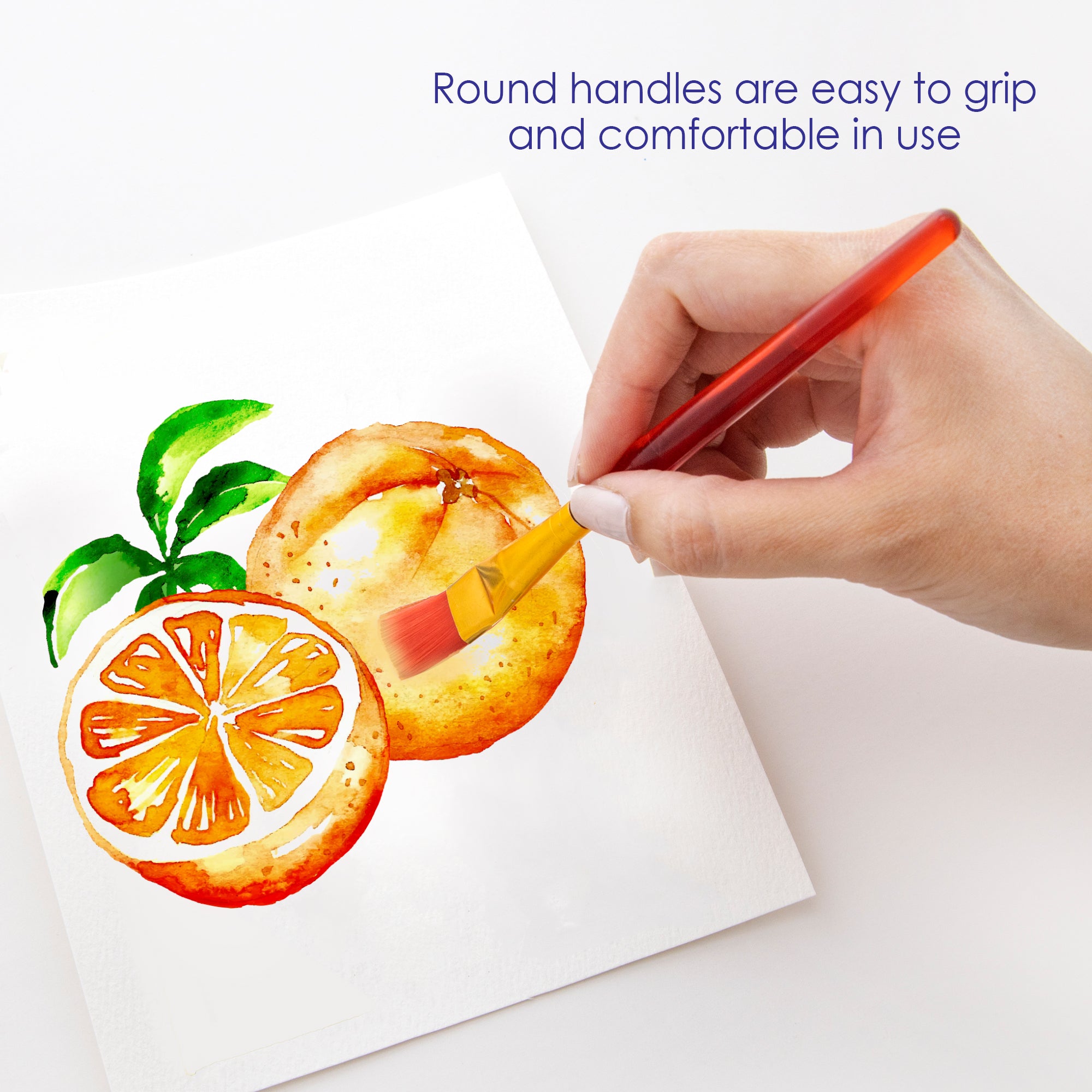 Paint Brush w/ Translucent Handle set (7/Pack)