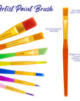 Paint Brush w/ Translucent Handle set (7/Pack)