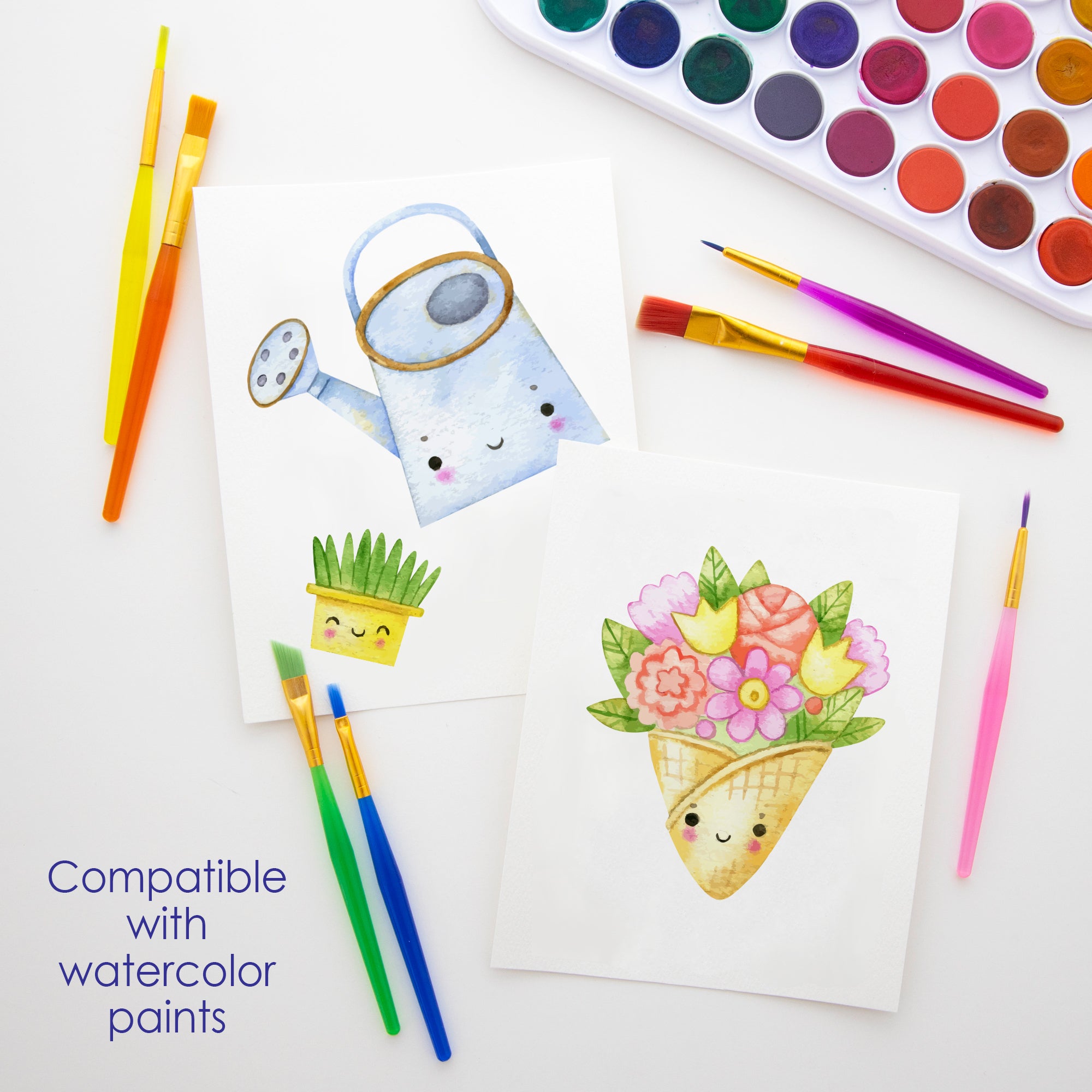 Paint Brush w/ Translucent Handle set (7/Pack)