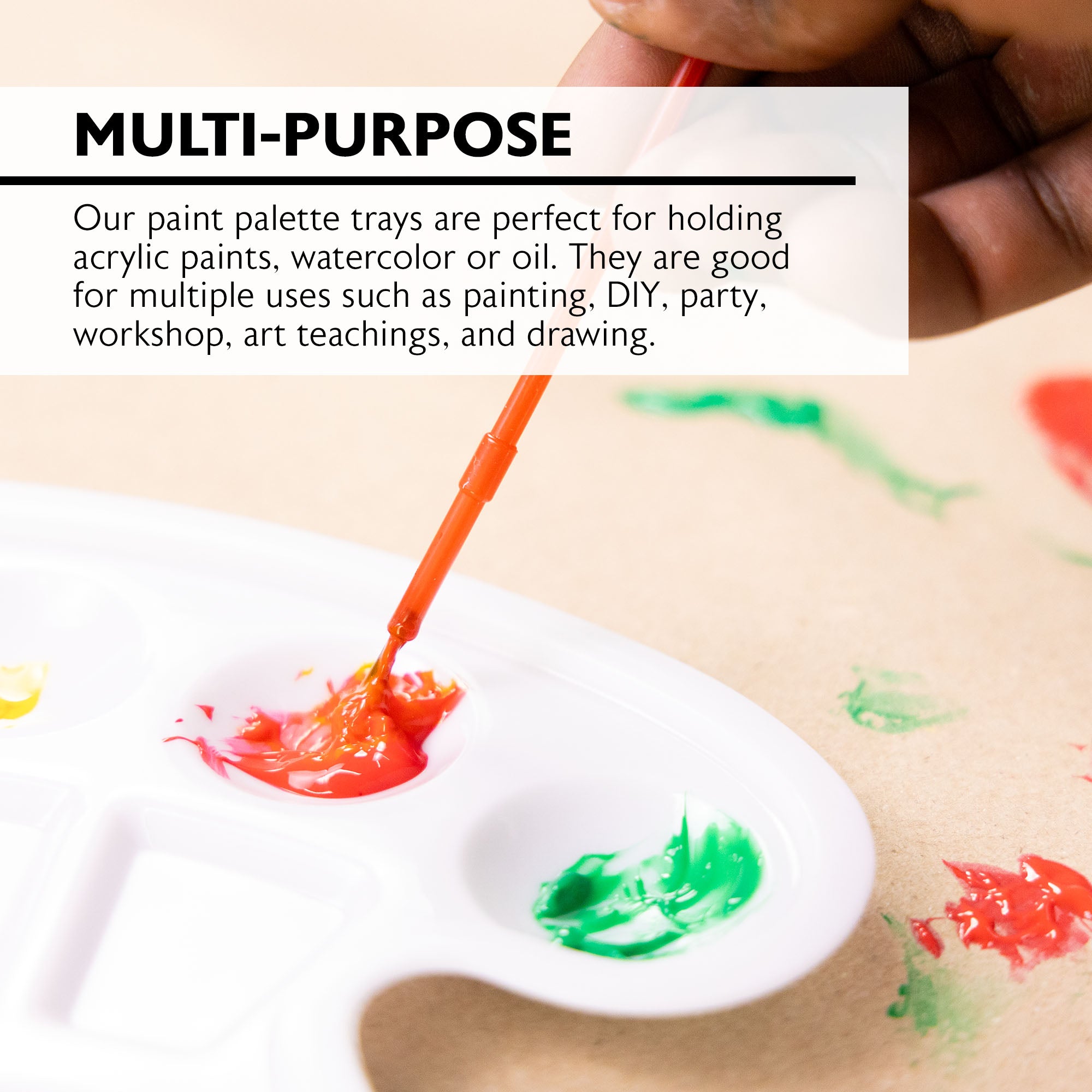 Oval 10-Mixing Palette w/ Thumb Hole