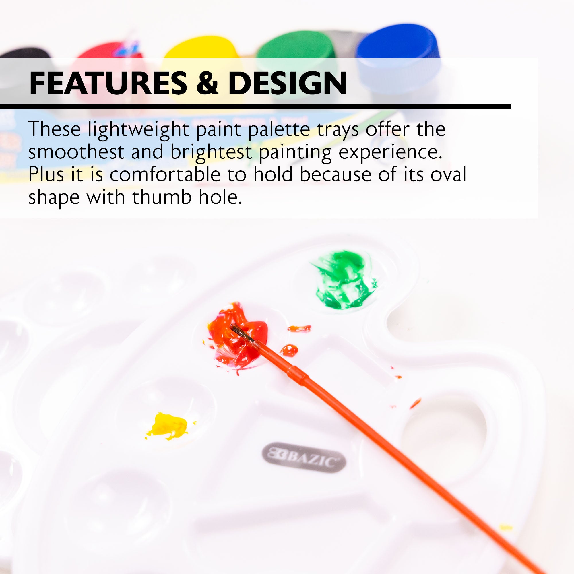 Oval 10-Mixing Palette w/ Thumb Hole