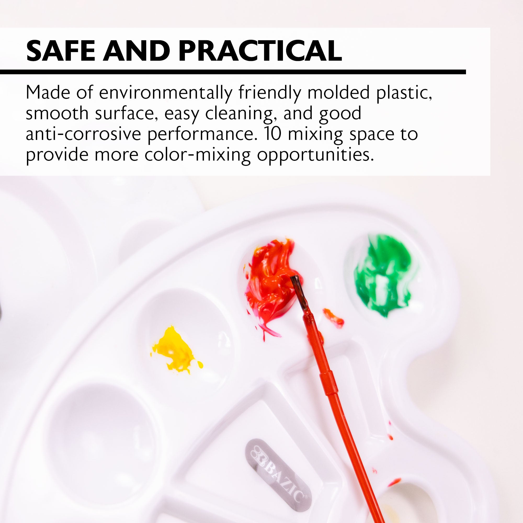 Oval 10-Mixing Palette w/ Thumb Hole