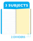 C/R 120 Ct. 9.5" X 5.75" 3-Subject Spiral Notebook
