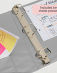 2" Grey Slant-D Ring View Binder w/ 2-Pockets