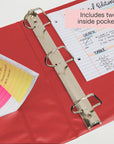 2" Red Slant-D Ring View Binder w/ 2-Pockets