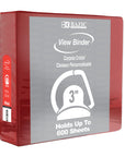 3" Burgundy Slant-D Ring View Binder w/ 2-Pockets