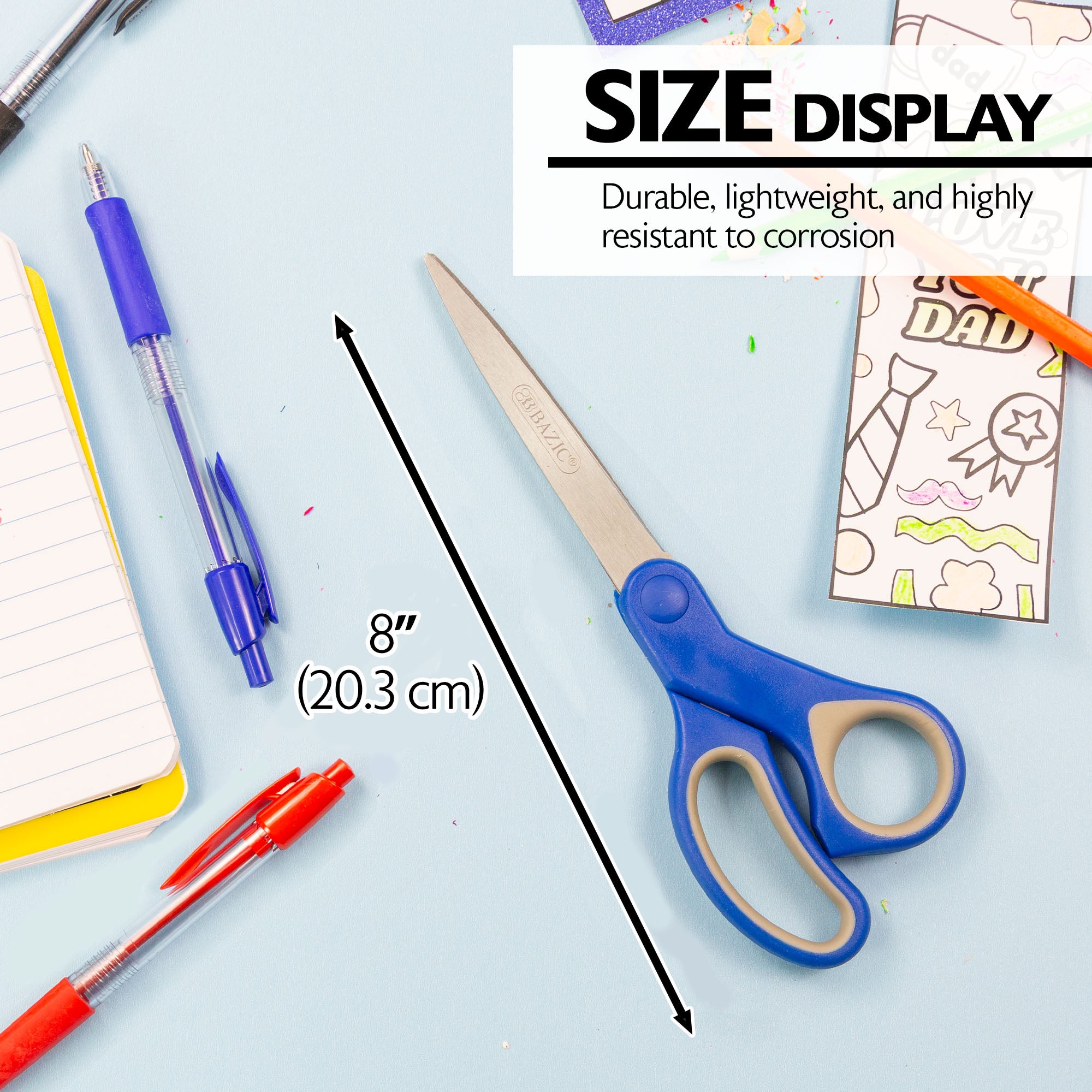 8" Classic Grip Stainless Steel Scissors