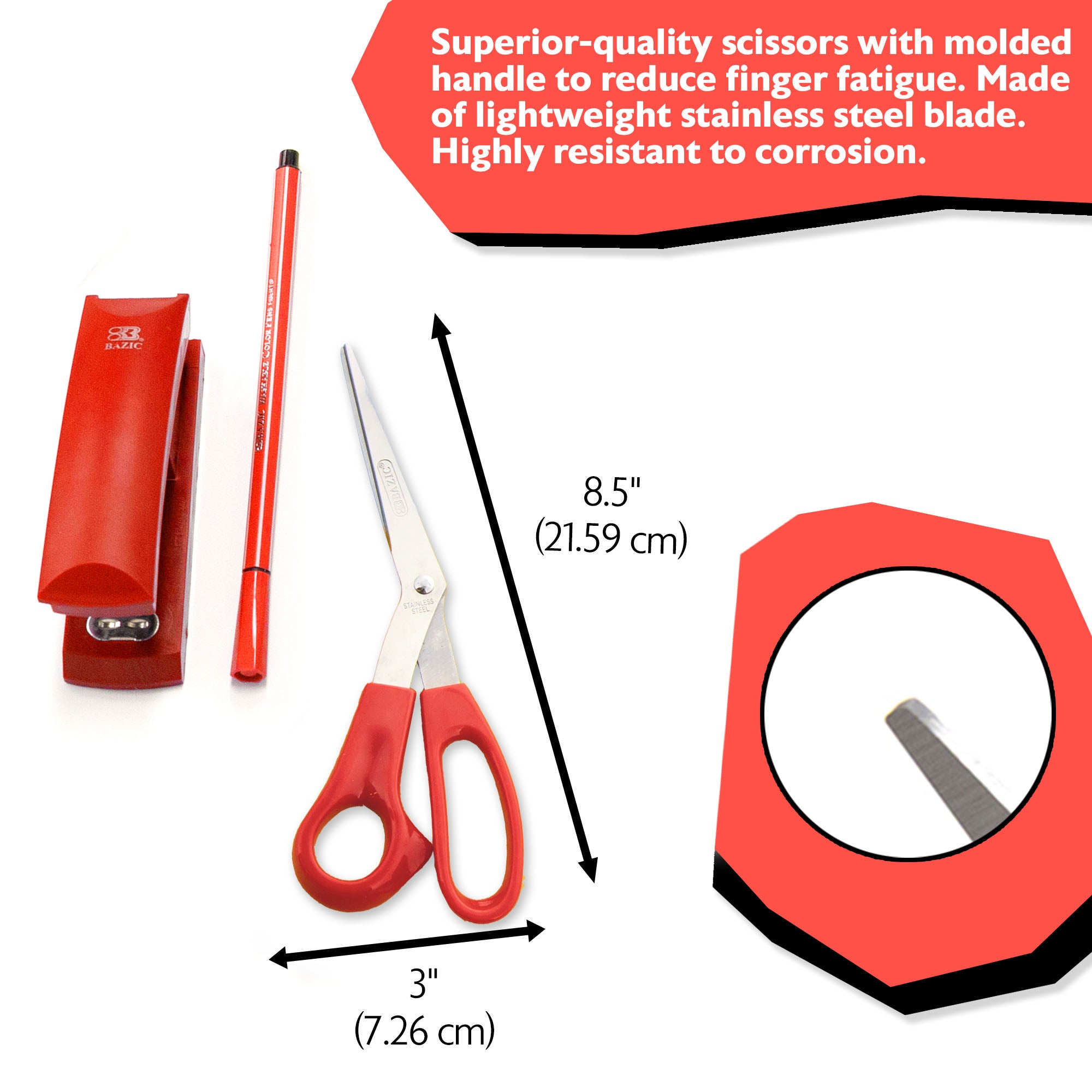 8" Classic Left Handed Bent Stainless Steel Scissors