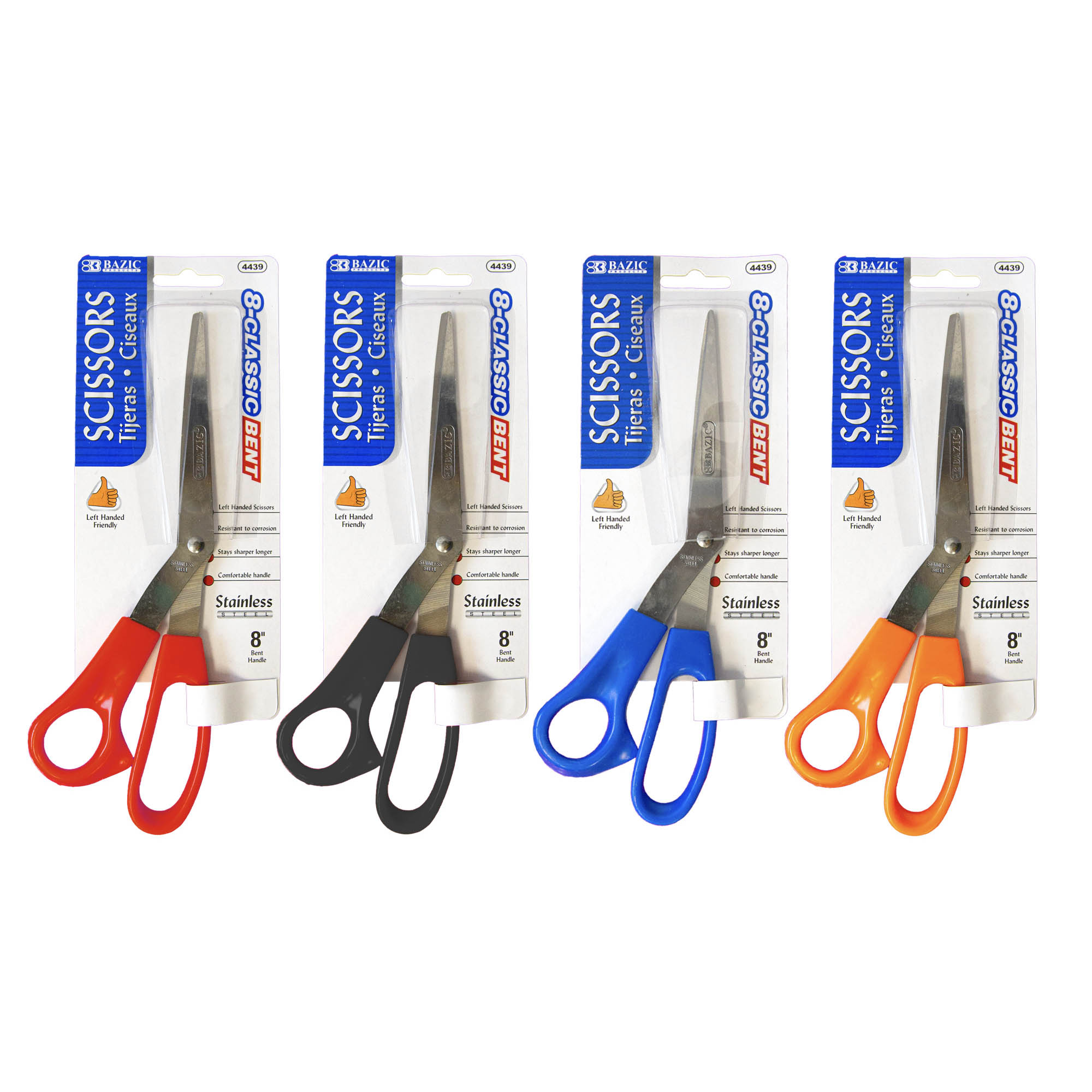 8" Classic Left Handed Bent Stainless Steel Scissors