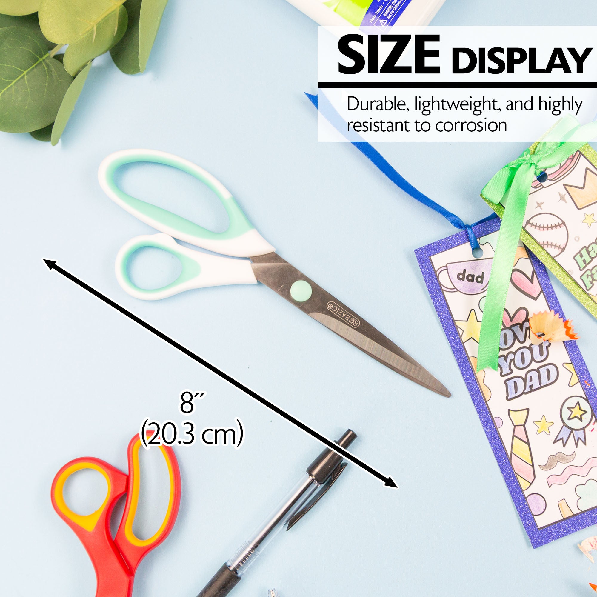 8" Pastel Axicia Grip Multipurpose Stainless Steel Scissors