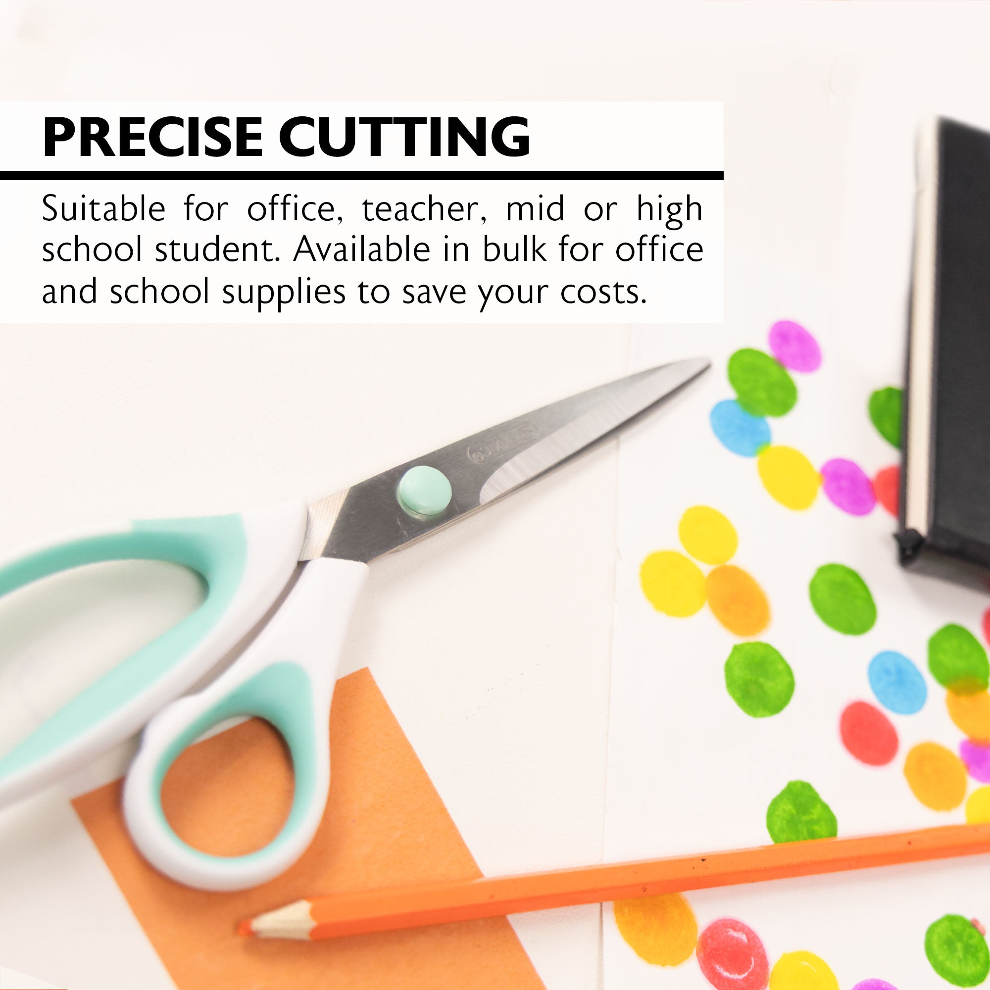 8" Pastel Axicia Grip Multipurpose Stainless Steel Scissors