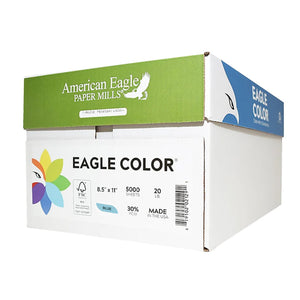 EAGLE COLOR (30% PCW) 8.5" X 11" Blue Colored Copy Paper (500 Sheets/Ream)