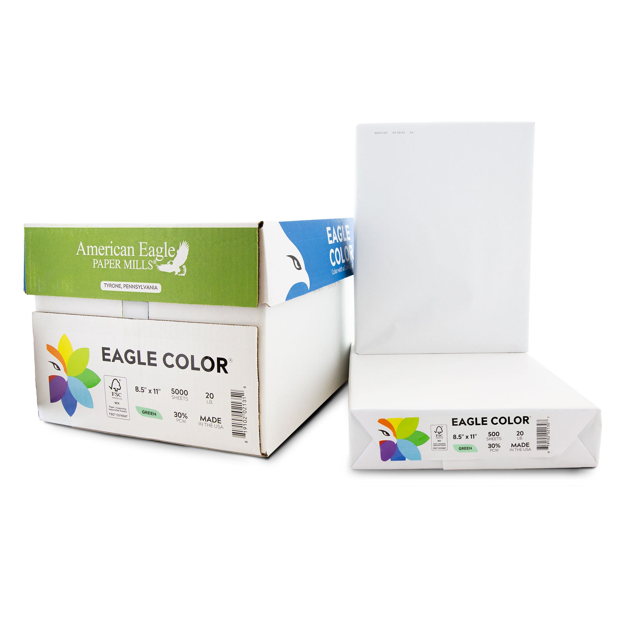 EAGLE COLOR 30 8.5" X 11" Green Colored Copy Paper (10 reams/case)