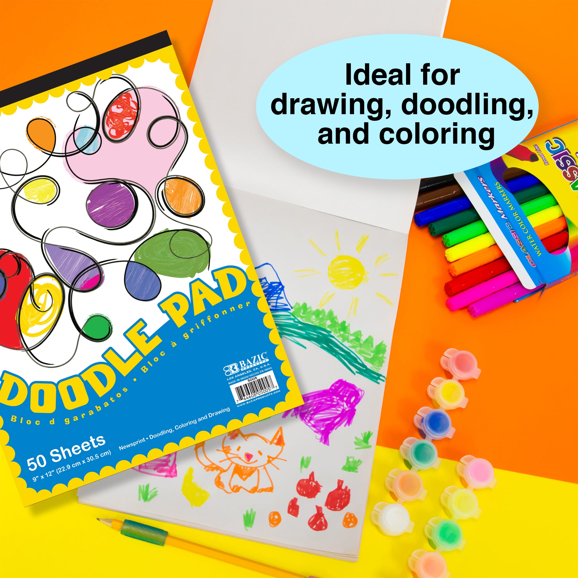 50 Ct. 9" X 12" Doodle Pad