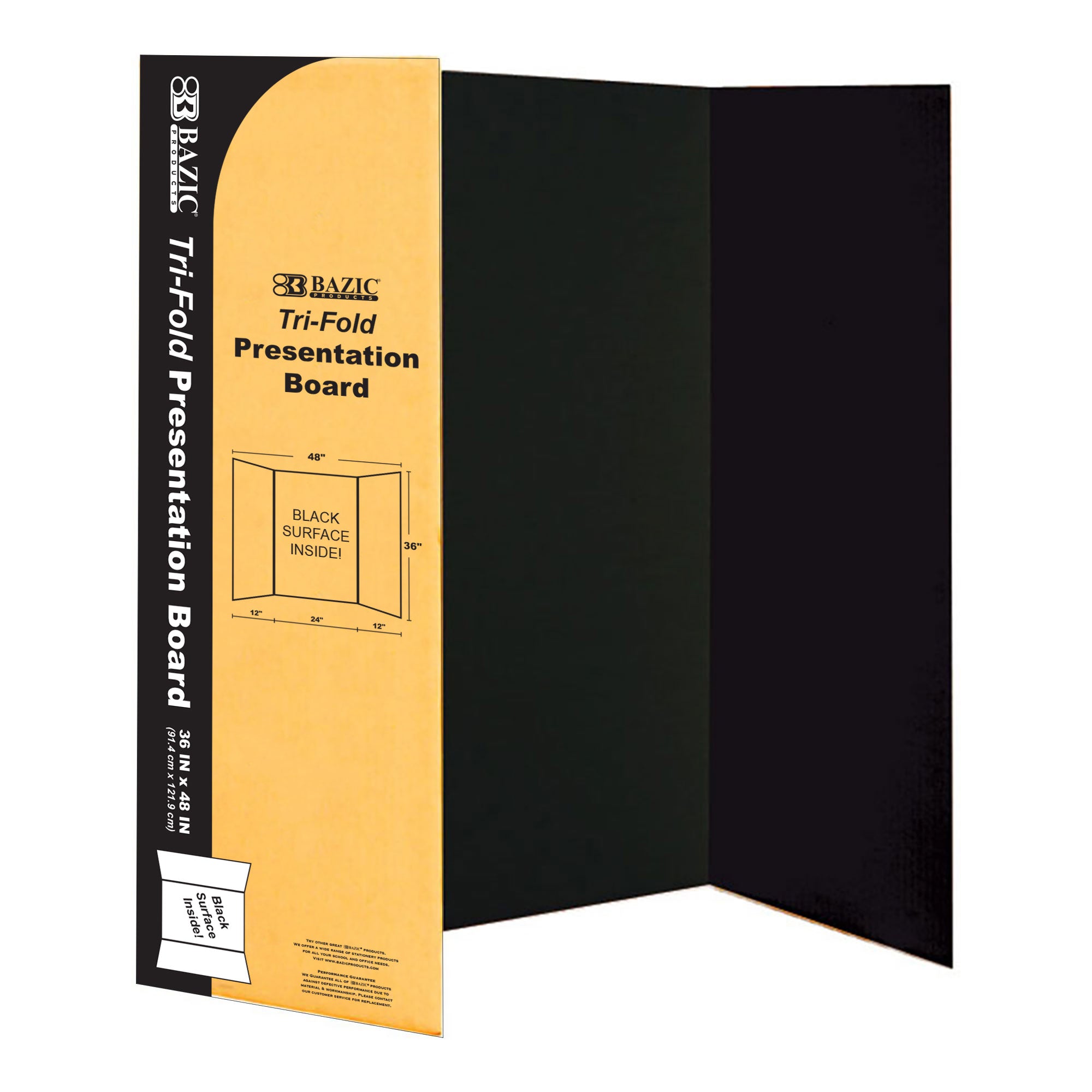 36" X 48" Black Tri-Fold Corrugated Presentation Board