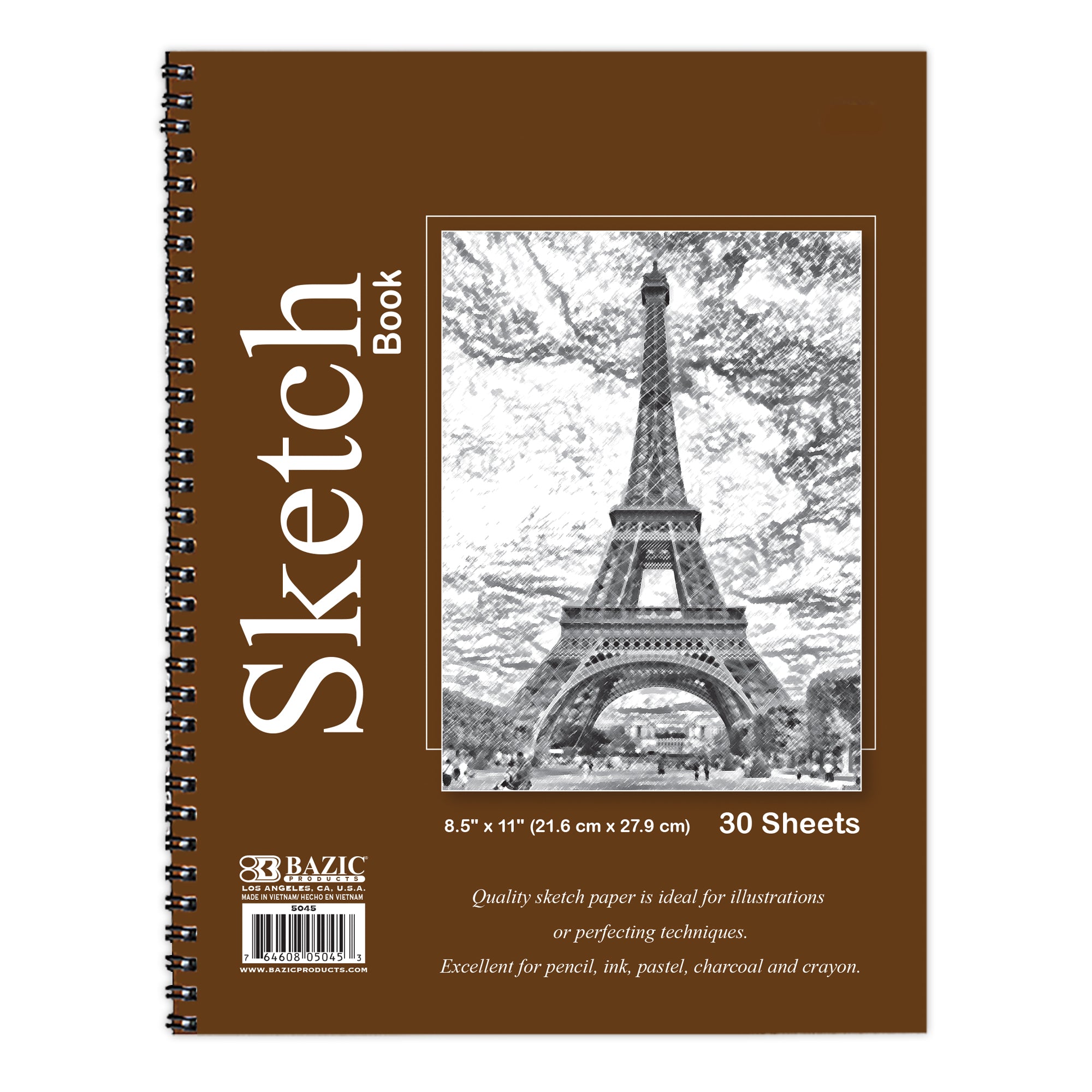 30 Ct. 8.5" X 11" Side Bound Spiral Sketch Book