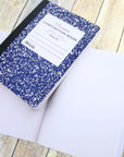 Composition Book UNRULED Premium Blue Marble 100 Ct.