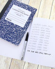 Composition Book UNRULED Premium Blue Marble 100 Ct.