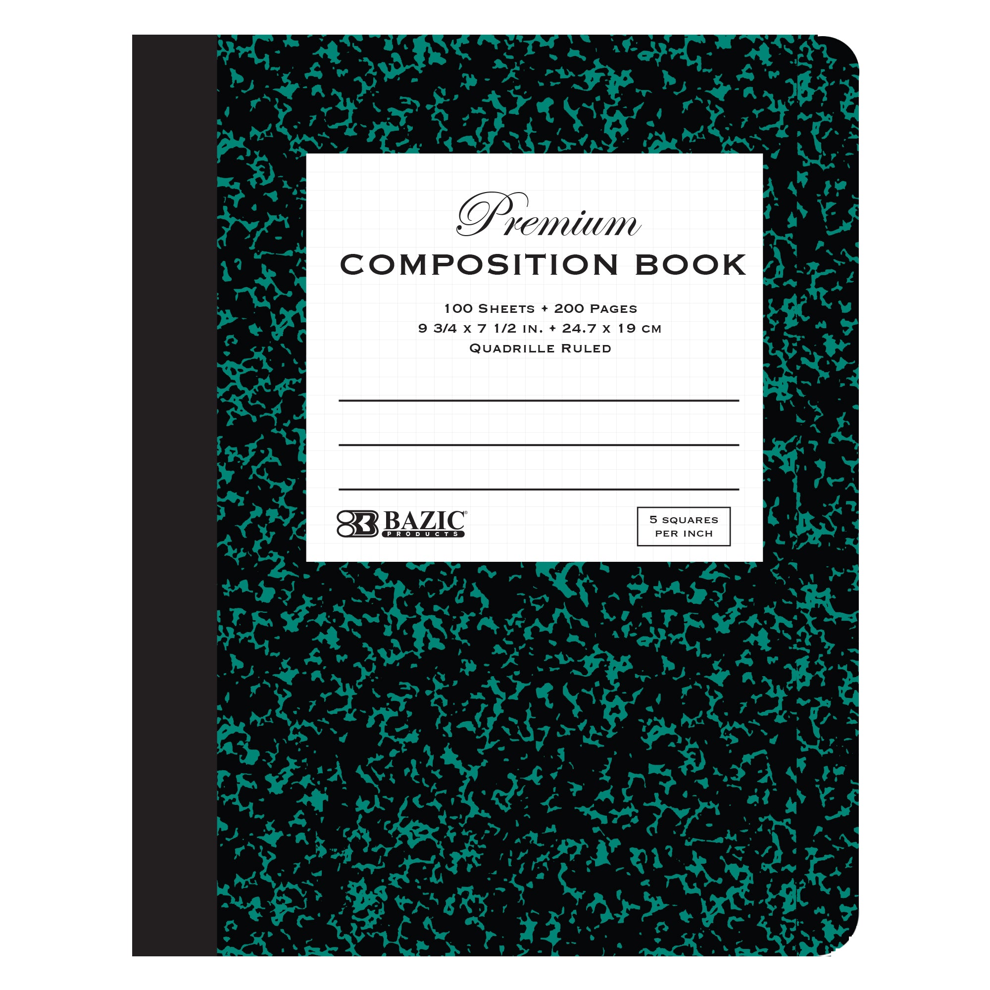 5-1" Quad-Ruled 100 Ct. Premium Marble Composition Book