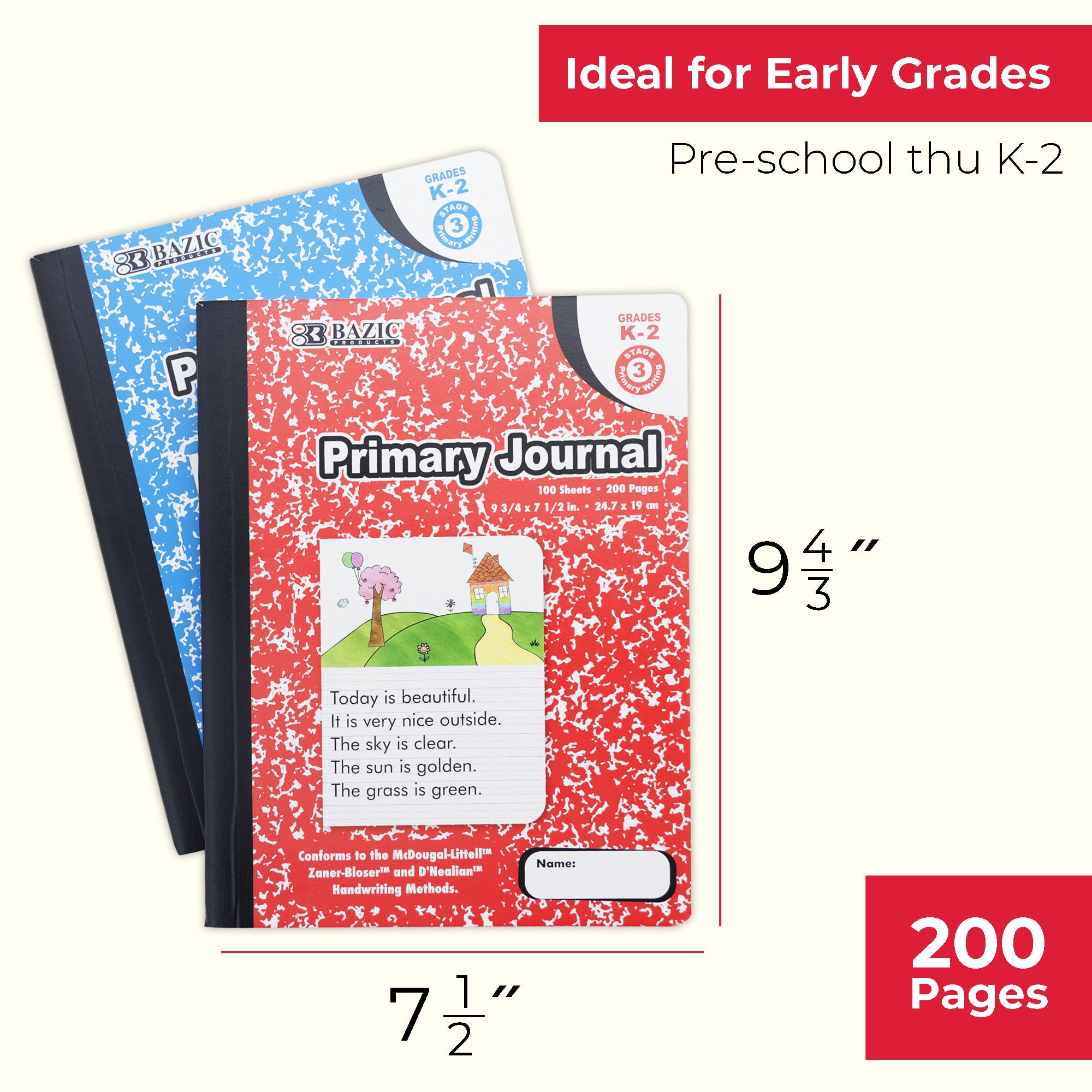 100 Ct. Primary Journal Marble Composition Book