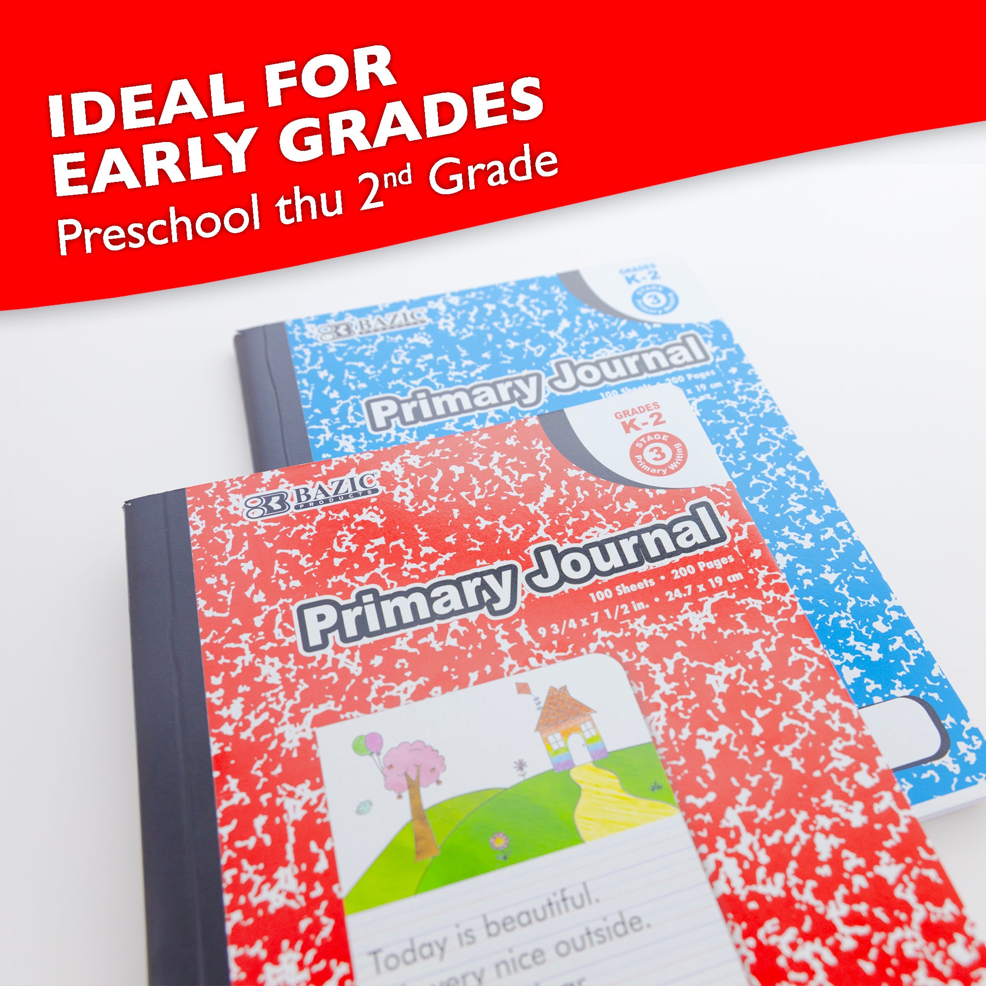 100 Ct. Primary Journal Marble Composition Book