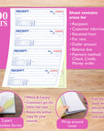 Cash or Rent Spiral Bound Receipt Book 2-Part Carbonless 7 5/8" x 10 7/8" (200 Sets)