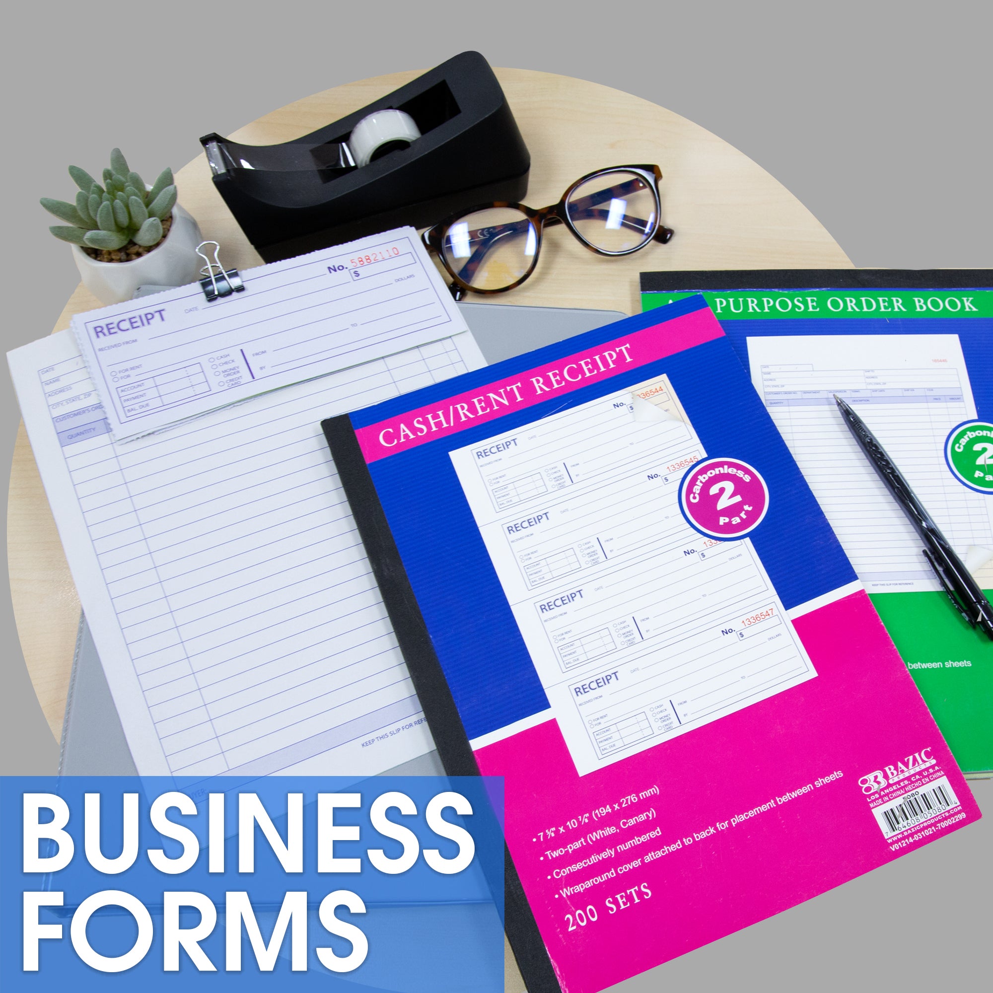 50 Sets 8 3/8" x 10 11/16" 2-Part Carbonless All Purpose Order Book