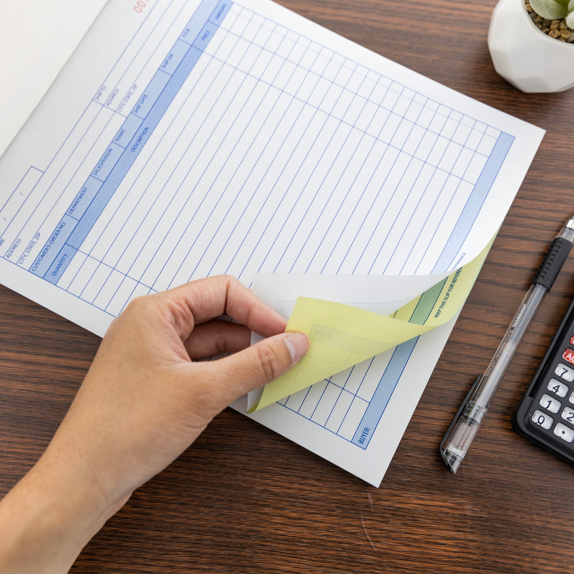 50 Sets 8 3/8" x 10 11/16" 2-Part Carbonless All Purpose Order Book