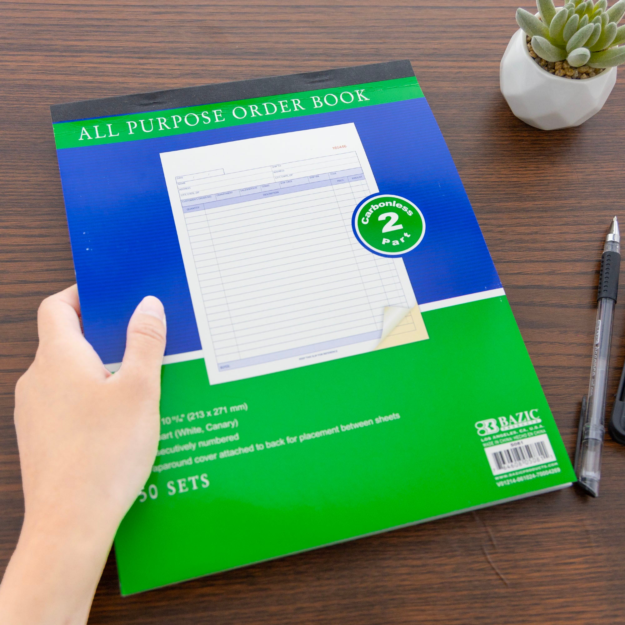 50 Sets 8 3/8" x 10 11/16" 2-Part Carbonless All Purpose Order Book