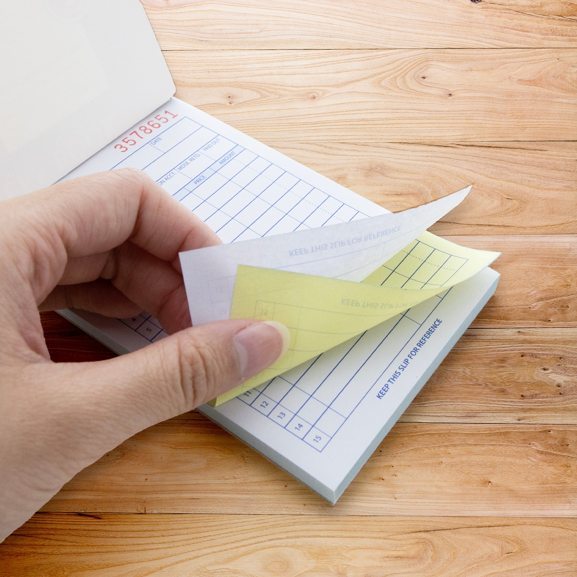 50 Sets 3 11/32" x 5 5/8" 2-Part Carbonless General Purpose Sales Book