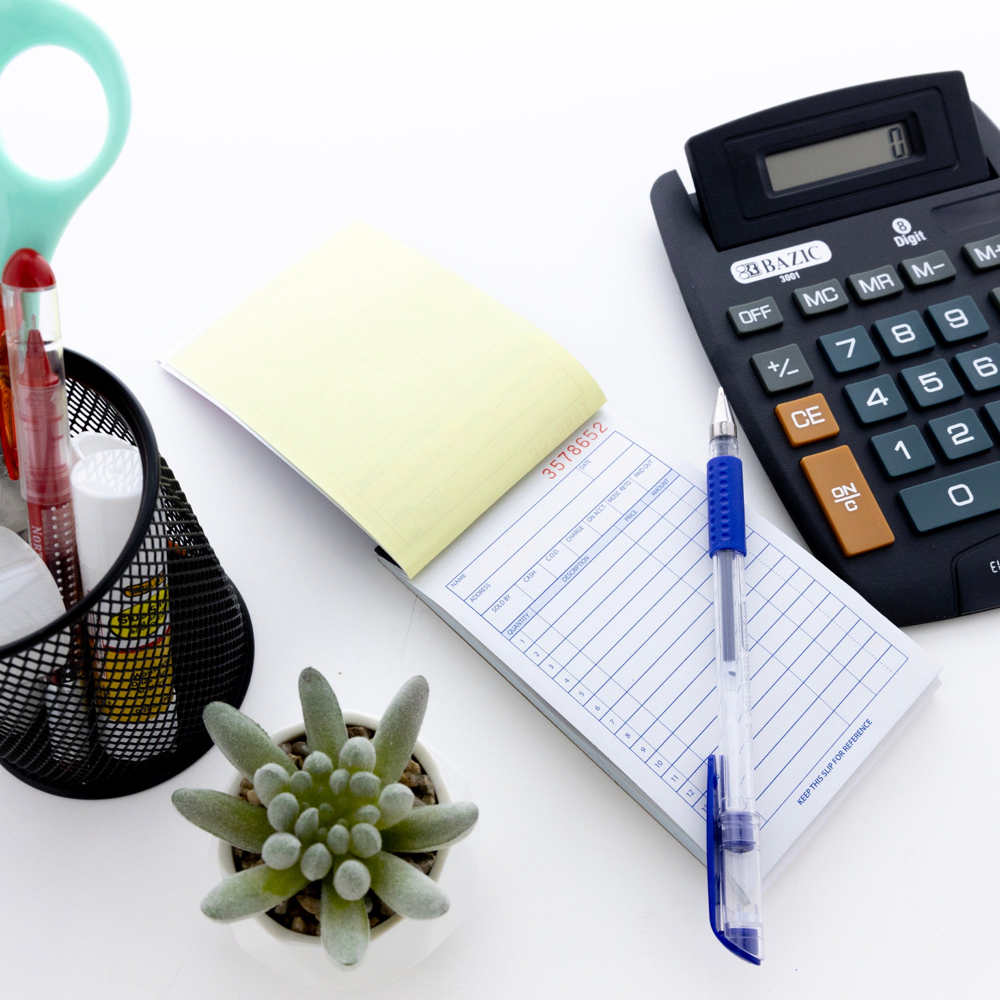 50 Sets 3 11/32" x 5 5/8" 2-Part Carbonless General Purpose Sales Book