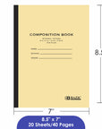 20 Ct. 8.5" x 7" Manila Cover Composition Book