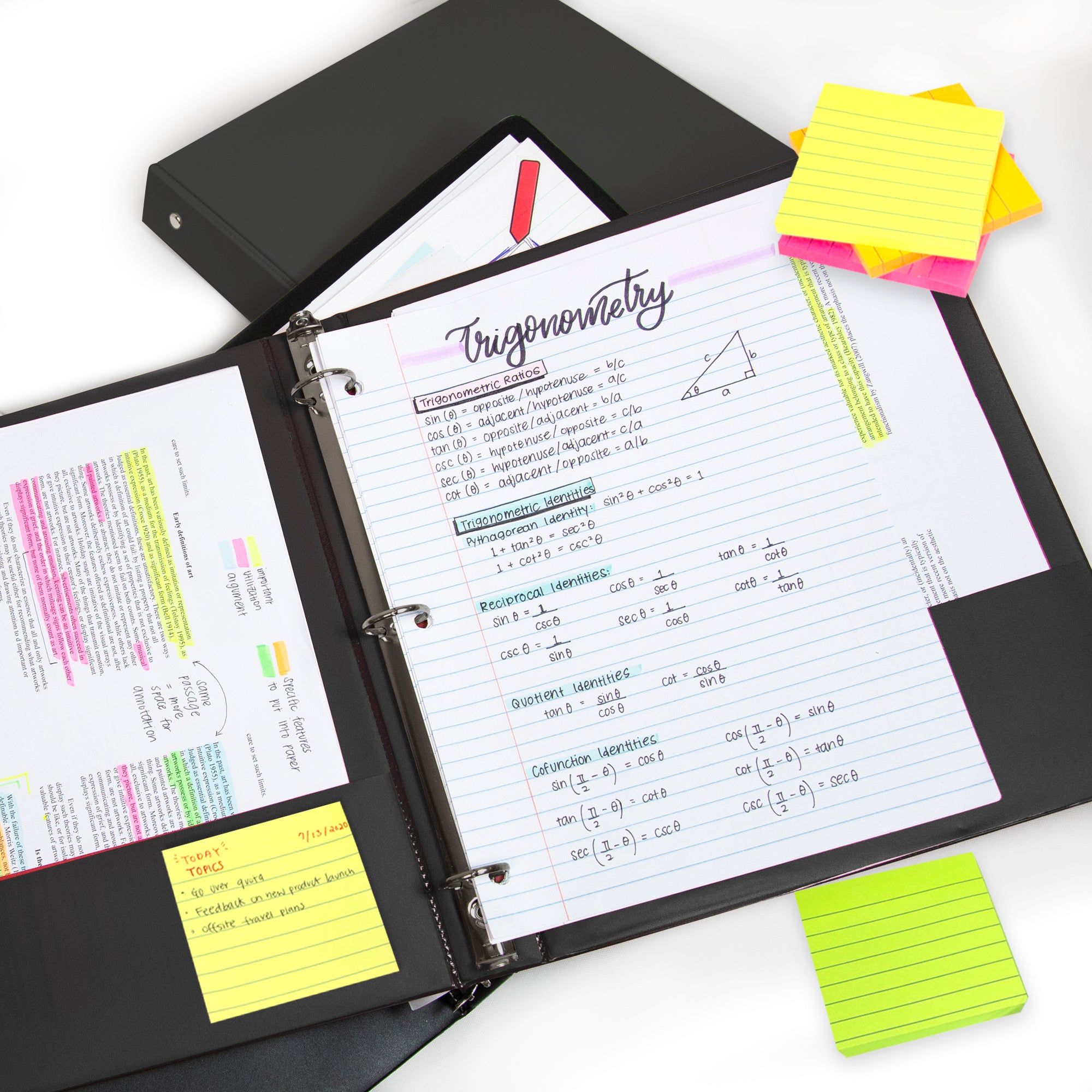 70 Ct. 3" X 3" Neon Lined Sticky Notes