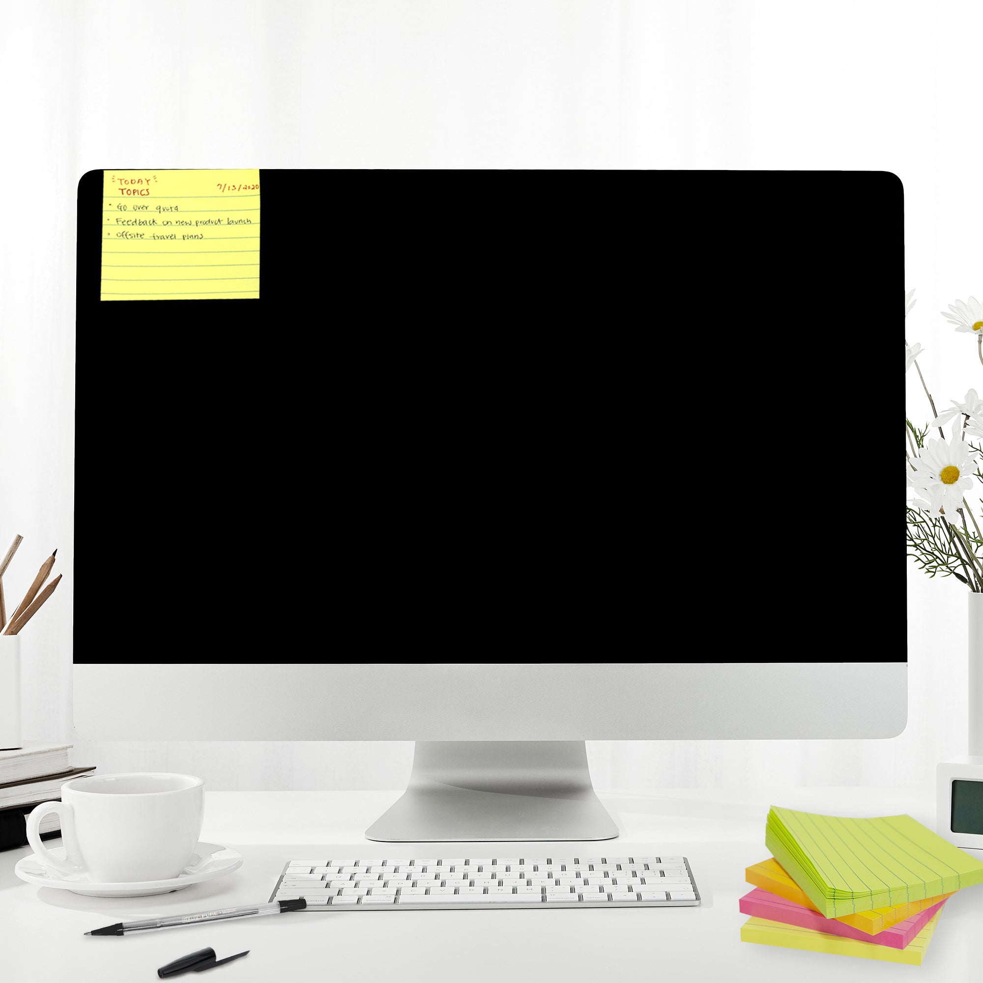 70 Ct. 3" X 3" Neon Lined Sticky Notes