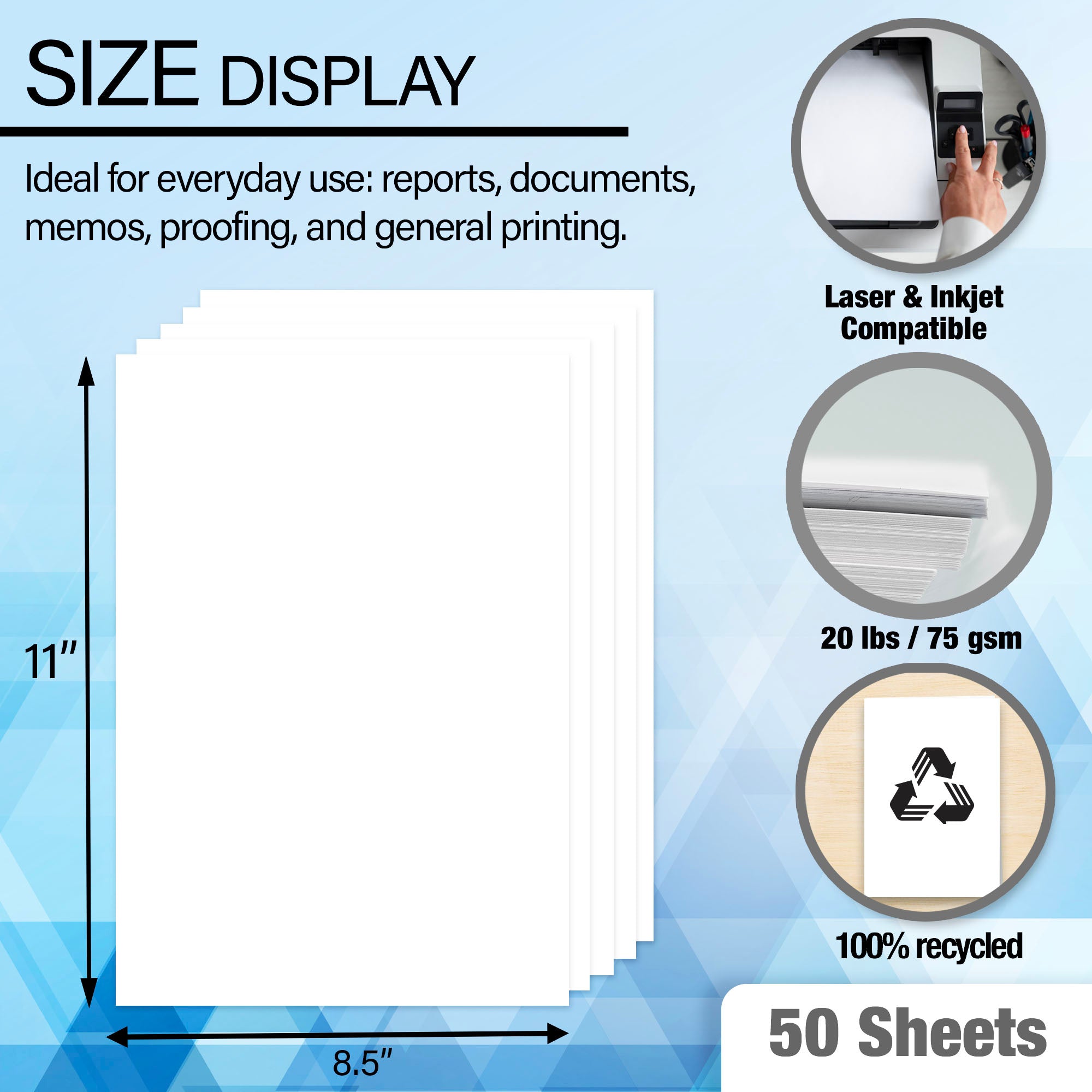 50 Ct. White Multipurpose Paper
