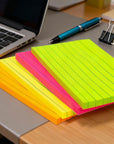 70 Ct. 3" X 5" Neon Lined Sticky Notes