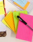 70 Ct. 3" X 5" Neon Lined Sticky Notes