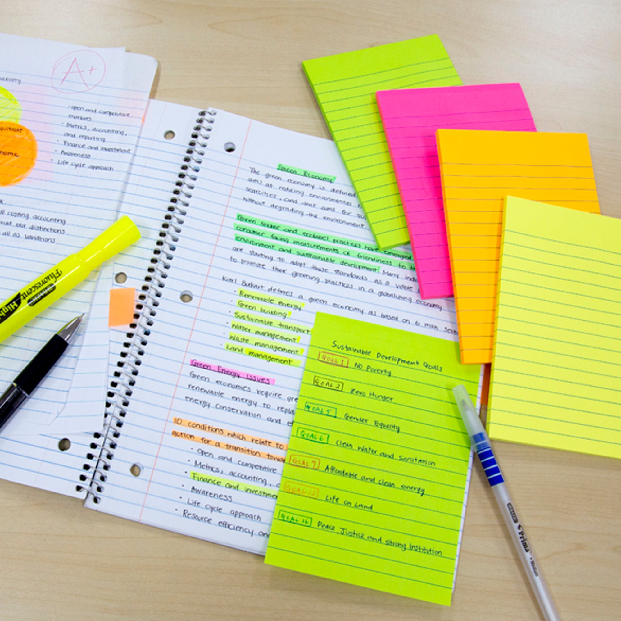 50 Ct. 4" X 6" Neon Lined Sticky Notes