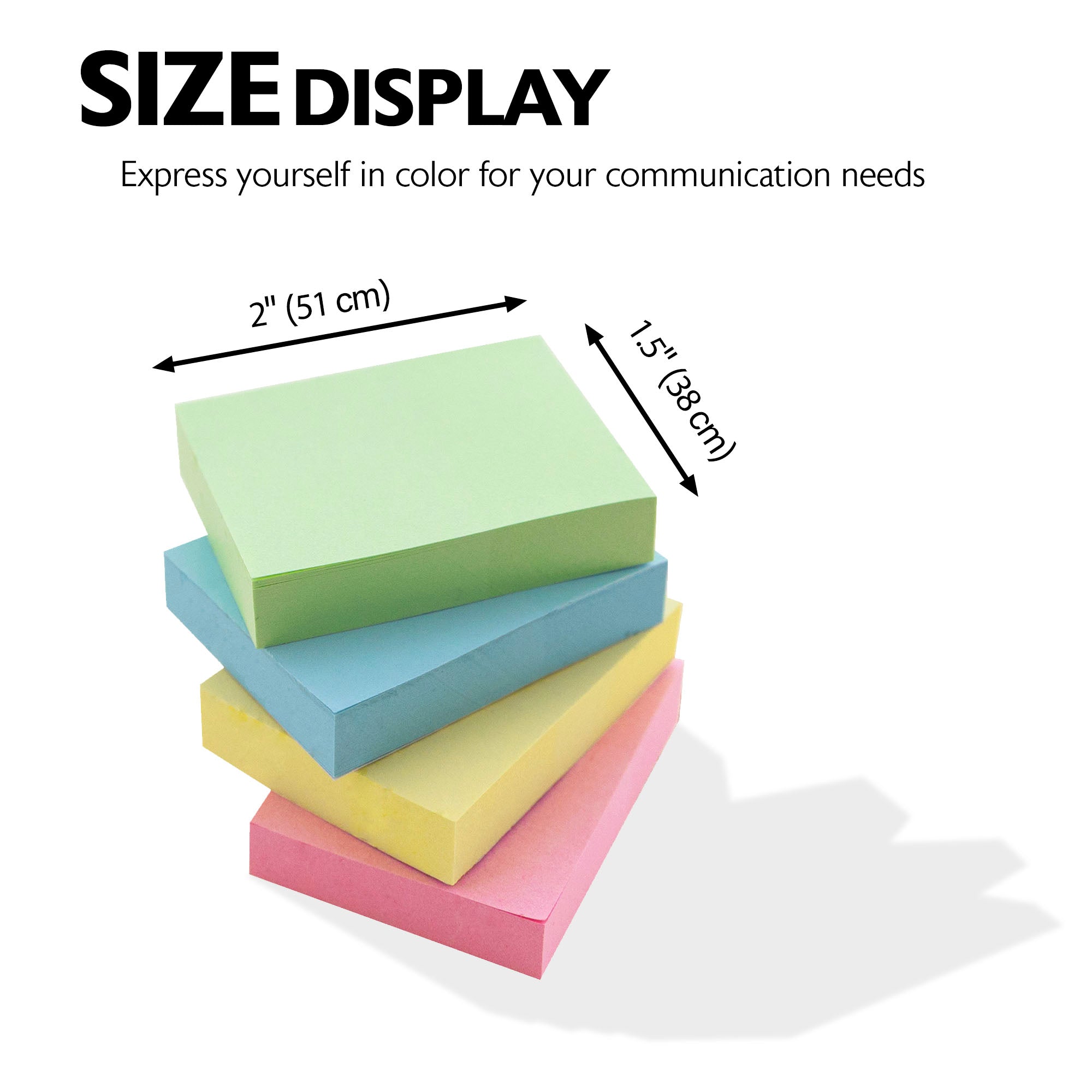 100 Ct. 1.5" X 2" Sticky Notes (4/Pack)