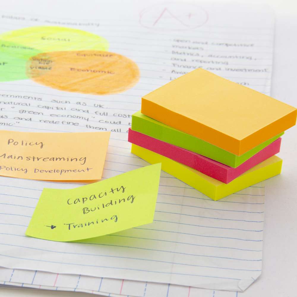 70 Ct. 1.5" X 2" Neon Sticky Notes (4/Pack)