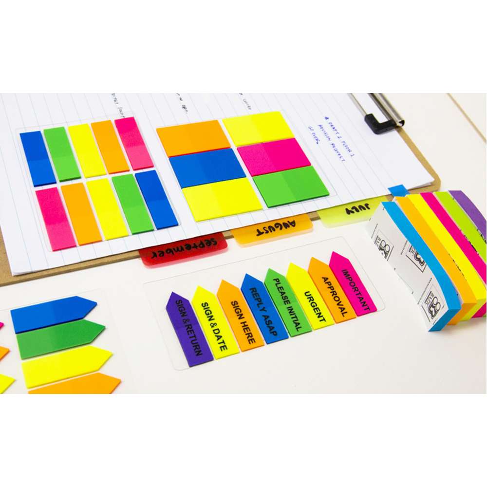 100 Ct. 0.5" X 1.75" Neon Page Markers (10/Pack)
