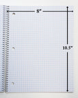 100 Ct. Quad-Ruled 4-1" Spiral Notebook