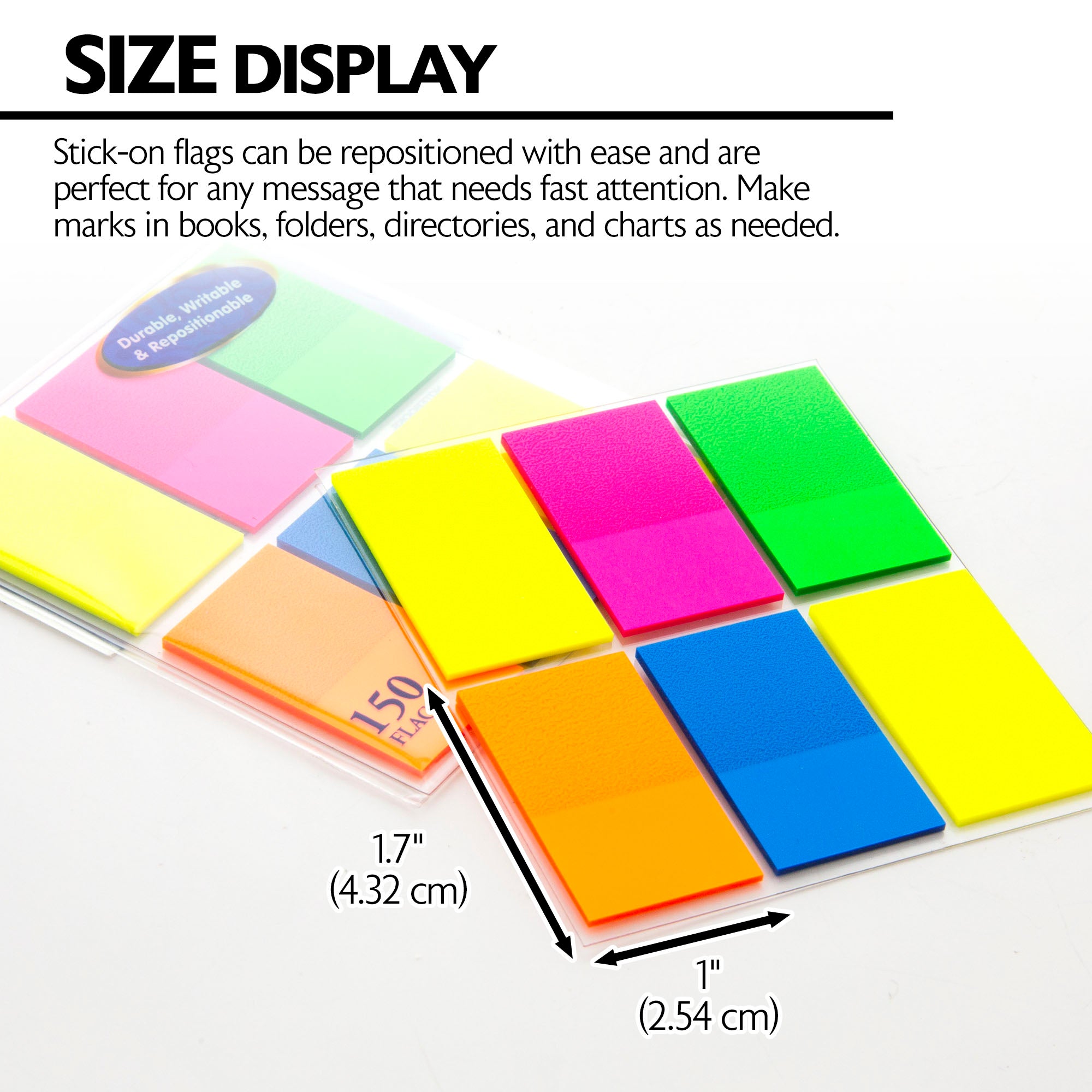 25 Ct. 1" X 1.7" Neon Color Standard Flags (6/Pack)