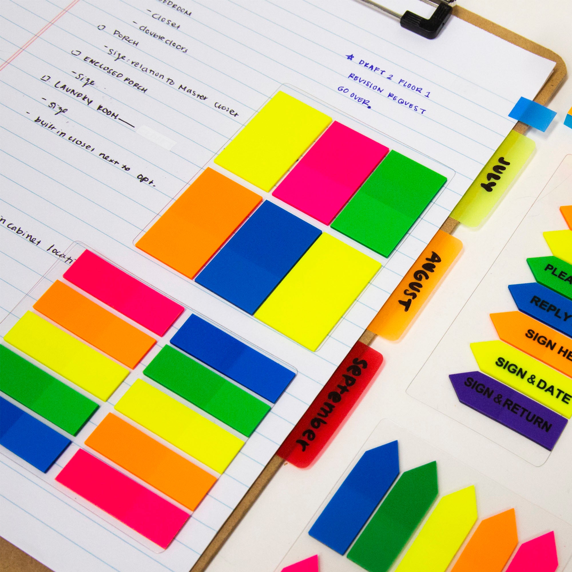 25 Ct. 1" X 1.7" Neon Color Standard Flags (6/Pack)