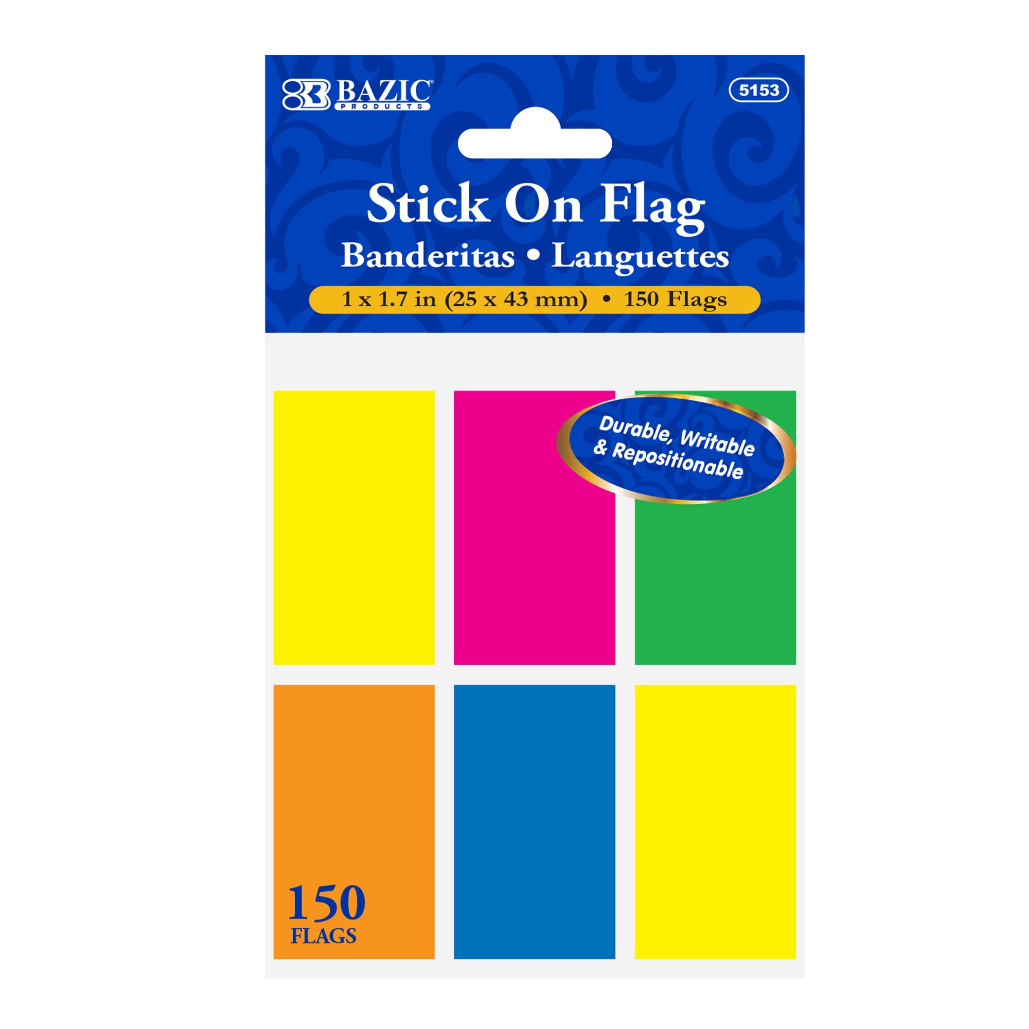 25 Ct. 1" X 1.7" Neon Color Standard Flags (6/Pack)