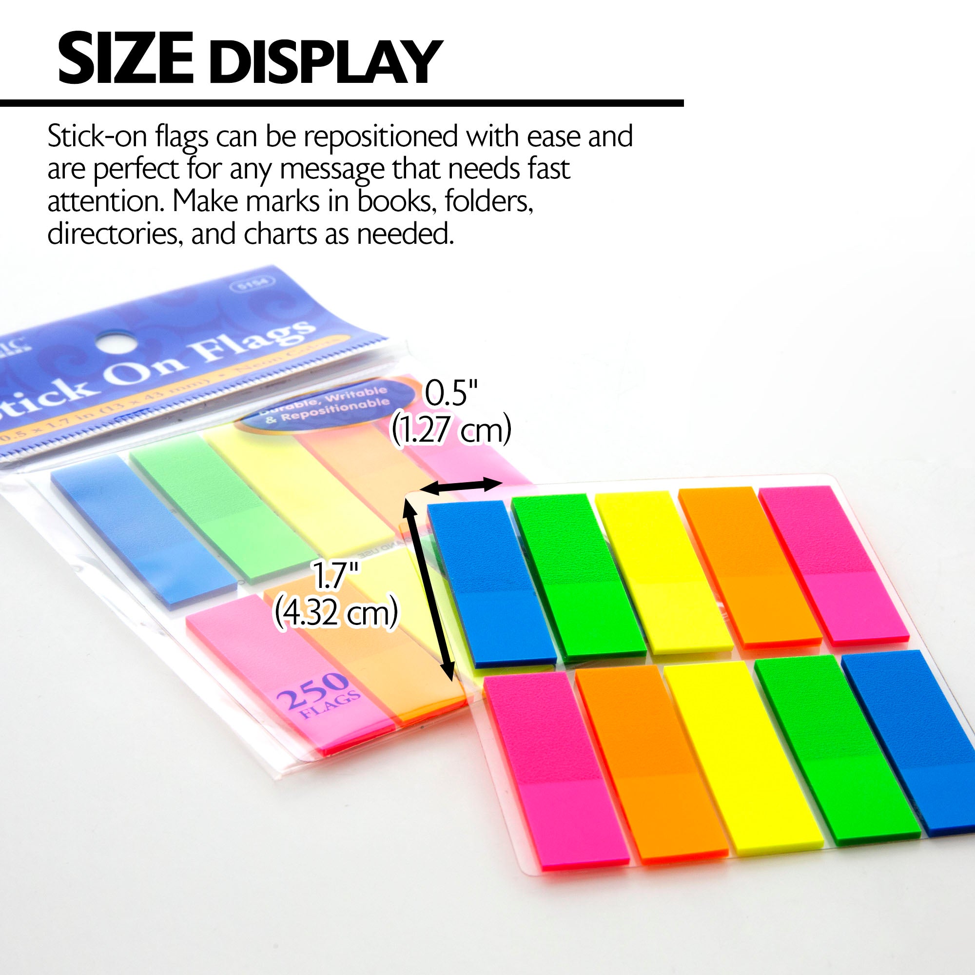 25 Ct. 0.5" X 1.7" Neon Color Coding Flags (10/Pack)