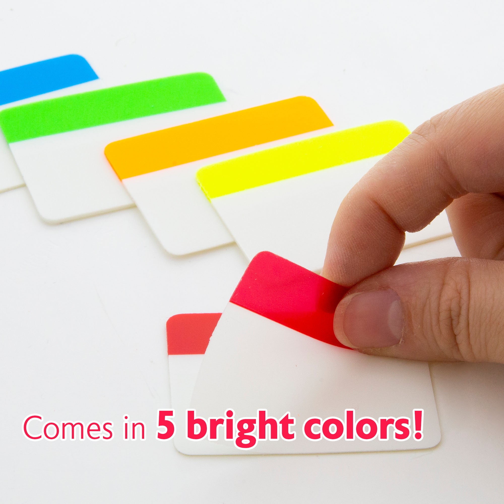 5-Colors 2" x 1.5" Filing Tabs (30 Tabs/Pack)