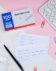 100 Ct. 3" X 5" Ruled White Index Card