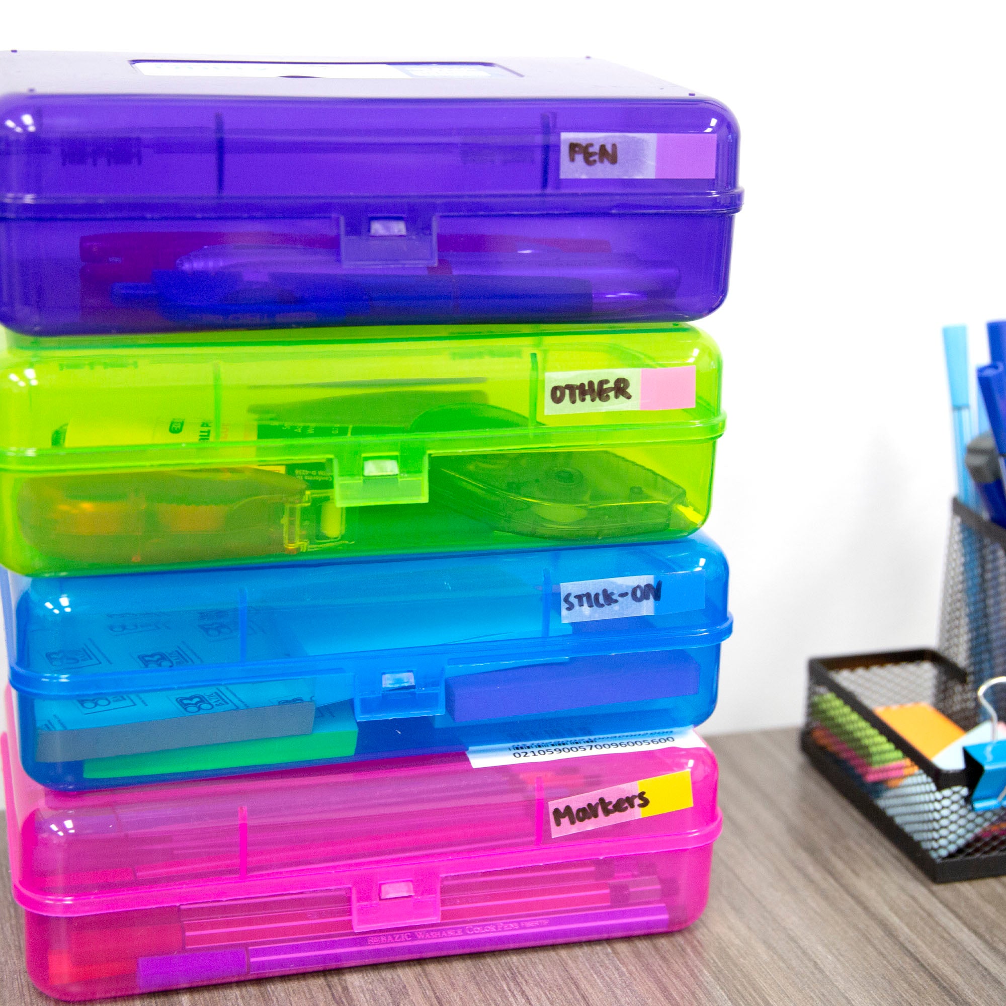 30 Ct. 0.5" x 1.7" Neon Color Coding Flags w/ Dispenser (4/Pack)