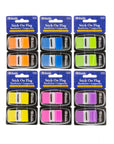 30 Ct. 1" x 1.7" Neon Color Standard Flags w/ Dispenser (2/Pack)